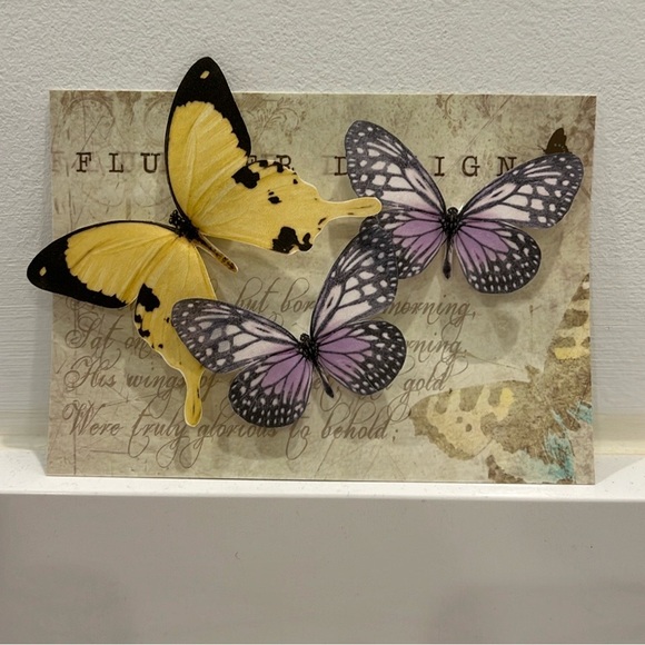 GORGEOUS! Set of Three Super Realistic Silk Butterfly handmade Hair Clips! - Picture 3 of 5